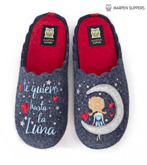 Marpen. House slipper "I love you to the moon".